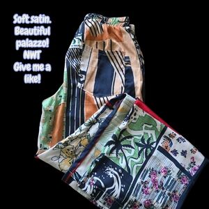 🎁NWT Micas Abstract Patchwork Wide Leg Trousers (M)